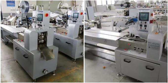 SUS304 Automatic Feeding Candy Horizontal Flow Pack Wrapping Machine PLC