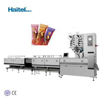 Multi-servo feed processing machine Horizontal chocolate Candy Bar flow Packing Machine